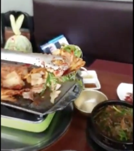 Crispy Kimchi Pork Belly served with Shallot Salad