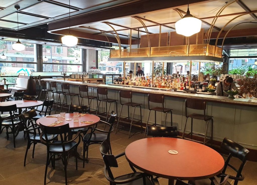 The Goodsline bar in Pyrmont with tables